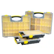 Storage Organizer Tool Box Set of 4 Clear Top, Craft, and Hardware Organizers