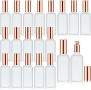 Tessco 20 Pieces Glass Spray Bottles Empty Perfume Atomizer Refillable Spray Mister Reusable Small Clear Fine Mist Sprayer Pump for Travel Body (Rose Gold,3.4 oz)
