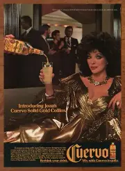 1987 Joan Collins Cuervo Tequila Vintage Print Ad/Poster 80s Bar Art Décor Retro