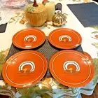 Snoopy Pottery Barn Peanuts plate holiday Thanksgiving party Disney SET 4
