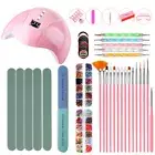 Nail Art Kit 15pcs Nail Brushes Set 5pcs Dotting Pens 6 Nail Files 36W Nail N1R8