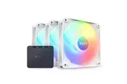 NZXT F120 RGB Core Triple Pack - 3 x 120mm Hub-Mounted RGB Fans with RGB Controller - 8 Individually-Addressable LEDs - Semi-Translucent Blades - High Static Pressure Airflow - CAM Software - White