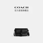 【COACH】經典LOGO BECK纖巧型斜背包-炭黑色(CM337)｜官方直營