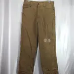 JP100男二手褲｜休閒褲｜冬｜COVLA COUUI JEANS｜54｜高腰深亞麻色合身棉麻混紡寬直筒長褲｜腳後跟磨損