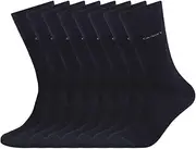 [Camano] 8 Pairs Unisex 3642 CA-SOFT Cotton Socks without Rubber Print for Men and Women