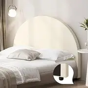 OIKITURE Headboard with Faux Line Fabric King Single Bed Head BedHead