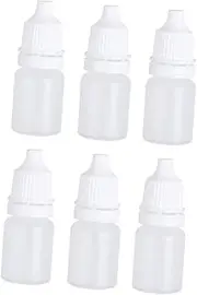 HOLIDYOYO 6Pcs Empty Eye Liquid Dropper Bottles Squeezable Plastic Dropping Containers for Solvents Saline Paints and Eye Drops Travel Friendly White