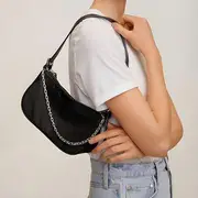 Hobo Bag with Chain Strap Yellow - One Size