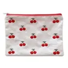 Fashion Cartoon Cherry Embroidery Pencil Case Cosmetic Bag Make Up Storage BGC