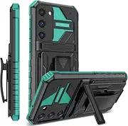 CCSamll for Samsung Galaxy A25 Case with Belt-Clip Kickstand Holster, Rugged & Durable Armor Case Heavy Duty Protection Cover for Samsung A25 JG Green