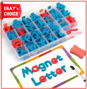 251PCS Magnetic Letters Set w/ Board & Storage Uppercase Lowercase ABC Fridge Ma