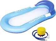Tanning Pool,Inflatable Floating Row, Collapsible with backrest,Inflatable Sofa Floating Bed for Adults, Water Lounge Chair Toy, Blue