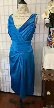 Tadashi Nieman Marcus NWT/NWD Wom 8 Ruched Stretch Satin Gown Cocktail Dress