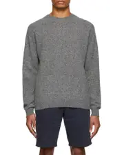 Gray round-neck knitted pullover XL