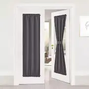 Door Curtain Panel, Grey French Door Curtains Blackout Thermal Insulated Door...