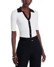 T Tahari Contrast Collar Sweater