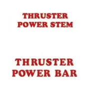Thruster - BAR AND STEM RED decals on CLEAR - old school bmx