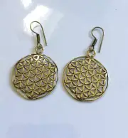 Brass made Earrings Sacred Geometry designed earrings