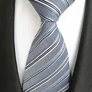 Silver Blue Striped tie, Man Business tie 4S Shop Salesman tie