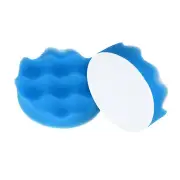 2pcs Buffing Sponge Pads 3" Polishing Wheel Waffle Finishing Grip Pad, Blue