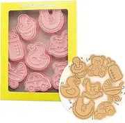8Pcs Baby Theme Cartoon Cookie Mold 3D Stereo Pressing Cookie Cutter Stamping Biscuit Cutter Set
