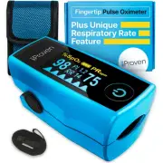 iProven Blood Oxygen Monitor Fingertip, Oximeter Measures Pulse Rate, Respira...
