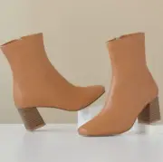 Monroe and Main Sleek Zip Up Bootie Camel/Brown 11M NIB