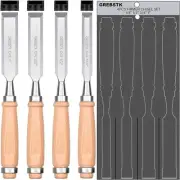 Professional Wood Chisel Tool Sets Sturdy Beech Wood Handles and Chrome Vanad...