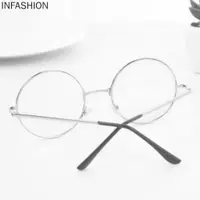 在飛比找蝦皮購物優惠-Infa - 男士女士復古圓形圓形眼鏡金屬框架眼鏡透明鏡片眼