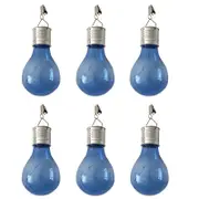 6pcs Outdoor Solar Powered LED Light Bulb Garden Yard Hanging Lamp -Blue