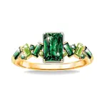 Genuine Chrome Diopside And Peridot Majestic Rainforest Ring