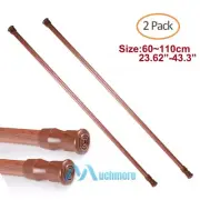 2Pack Tension Curtain Rod Heavy Duty Spring 23"-43" Length Adjustable Window Rod