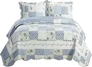 sheetsnthings Tania Twin XL Size, Over-Sized Quilt 2pc set, Luxury Microfiber Printed Coverlet