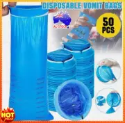 50X Disposable Vomit Bags Sickness Travel Plane Motion Car Sea Sick Sealable ET