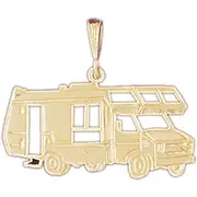 14K Gold Caravan RV Pendant
