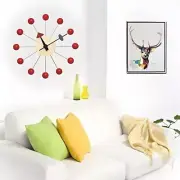 Vintage George Nelson Ball Clock Red Gold Mid Century Modern MCM Design Décor