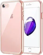 JETech Case for iPhone SE 3/2 (2022/2020 Edition), iPhone 8 and iPhone 7, 4.7-Inch, Non-Yellowing Shockproof Phone Bumper Cover, Anti-Scratch Clear Back (Rose Gold)