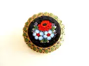 Masterpiece Vintage Micro Mosaic Millefiori Flower Bouquet Brooch Pin 1960's