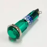 BN-5665-1-G, Sato Parts 12mm Round Green Domed Neon Indicator Light 100V ~ 125V