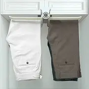 Pull Out Trouser Hanger, Slide Out Wardrobe Trousers Rack, Non Slip Organiser Pants Rack, Great Solution for a Built-in Wardrobe,Space Saver/Beige
