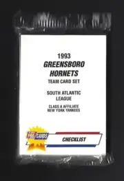 Derek Jeter – SEALED 1993 Greensboro Hornets Baseball Card Team Set – NY Yankees