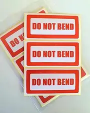 Large Do not Bend Stickers. 64 Large Do not Bend Labels. 4 x 2" 100 x 50mm. Flat Packed. EJI Labels