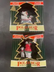 (2) Coca Cola "Polar Bear Ornament Collection" LOT