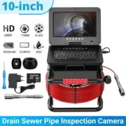98ft Sewer Camera HD Drain 10" LCD Monitor Pipeline Inspection Camera 30M