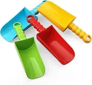 Dilabnba Premium Beach Sand Shovels Toys for Kids Adults, 9'' Jumbo Sand Scoop Spade for Toddlers Baby, Heavy Duty Toddler Garden Tools Sandbox Kit for Gardening Shoveling Digging Traveling(4PCS)