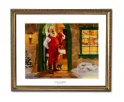 Old St Nick Santa Clause Christmas #5 Wall Picture Gold Framed Art Print