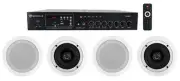 Rockville Commercial Amplifier+4) 5.25" 2Way White Ceiling Speakers 4 Restaurant