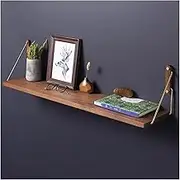 Wall Shelf Wall Floating Shelves, Solid Wood Wall Mounted Shelves Bookshelf with Invisible Brackets for Bedroom Living Room Bathroom Kitchen, Shelves for Wall Decor Storage Rack Shelves Floa