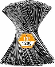 RAZCC 1200pcs Black Cable Zip Ties 12 Inch, Heavy Duty Plastic Nylon Tie Wraps with 50lb Tensile Strength for Indoor & Outdoor