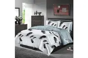Twin Feathers Design Cotton Quilt Doona Duvet/Duvet Cover Pillowcase Set